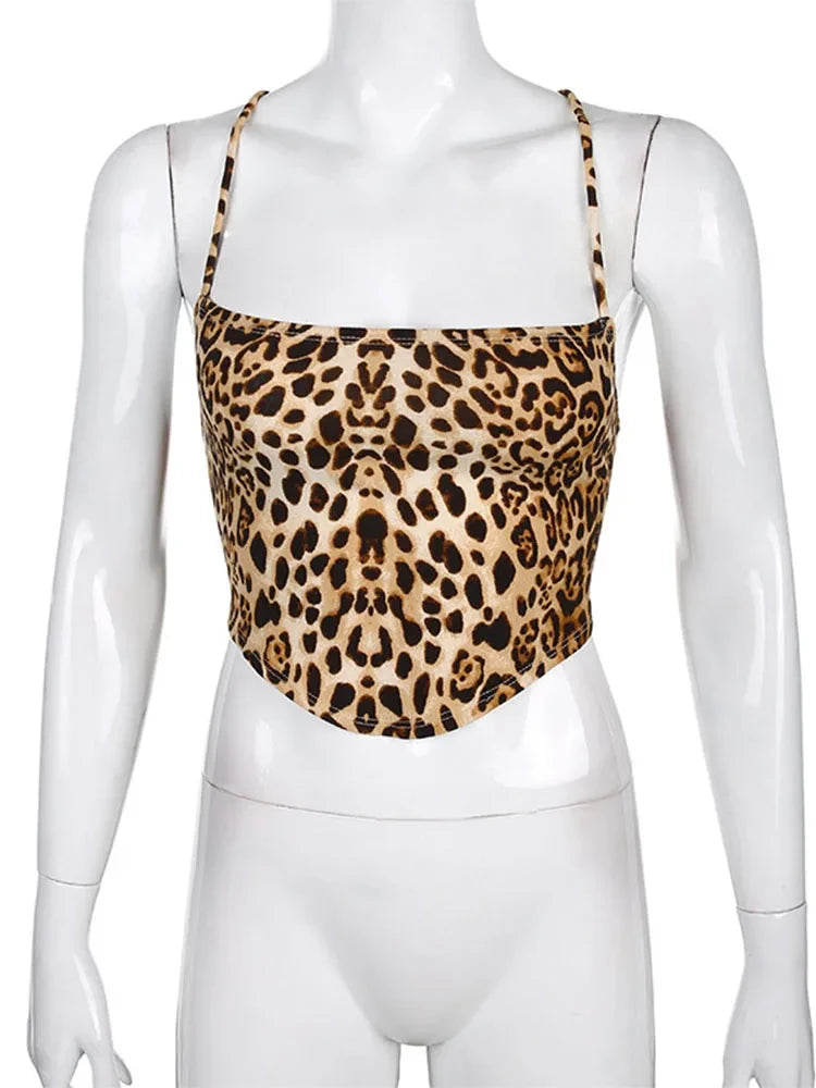 Leopard Backless Crop Top