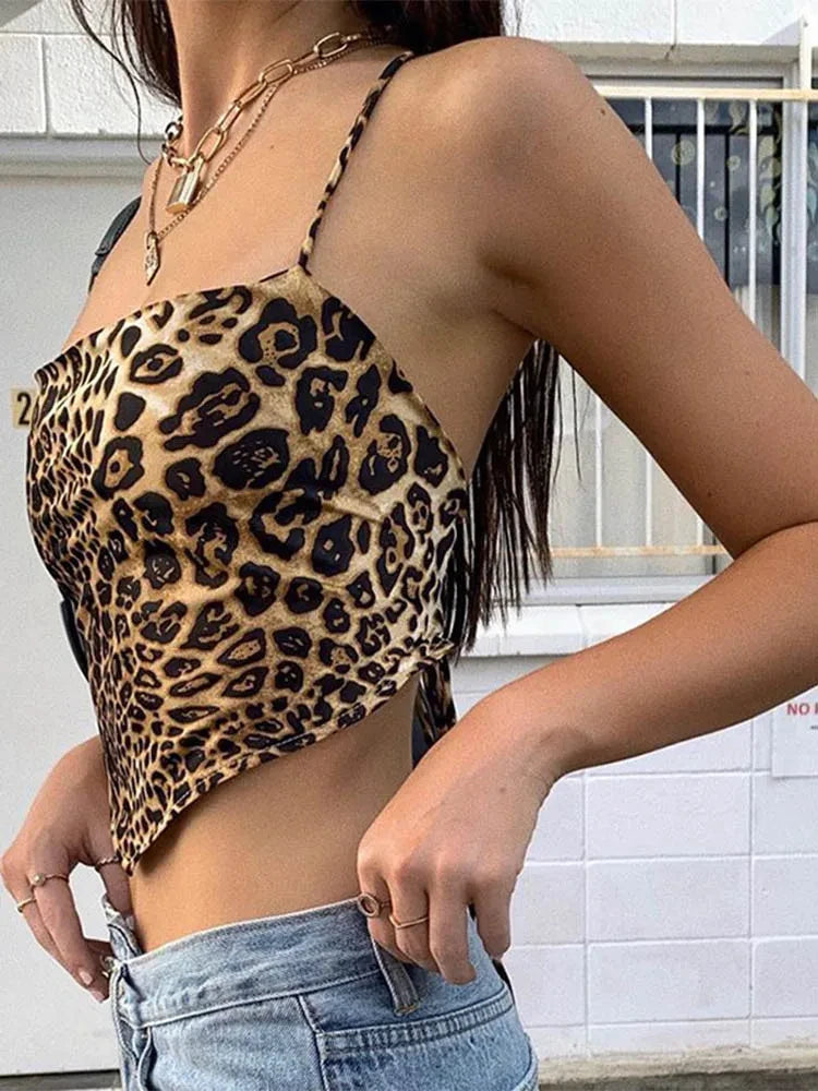 Leopard Backless Crop Top