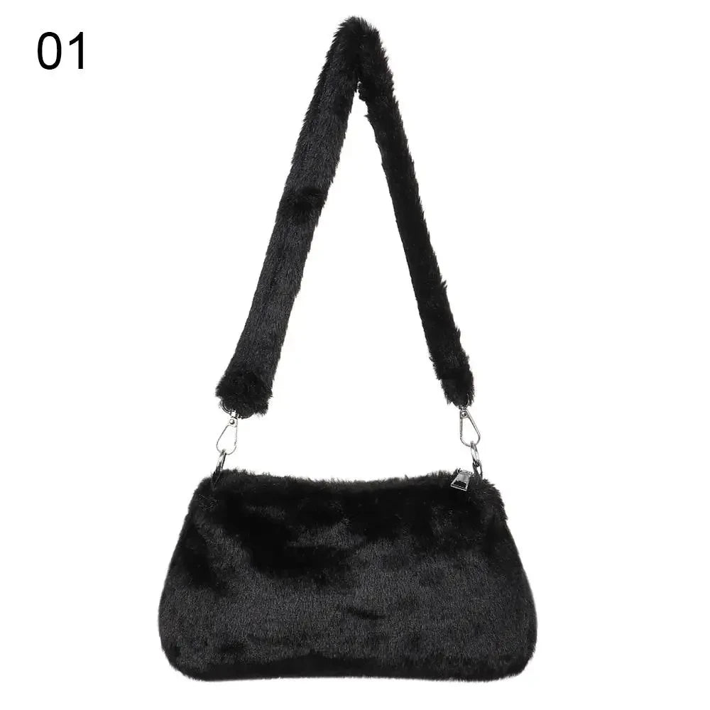 Leopard Plush Shoulder Bag