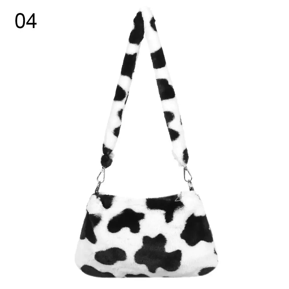 Leopard Plush Shoulder Bag